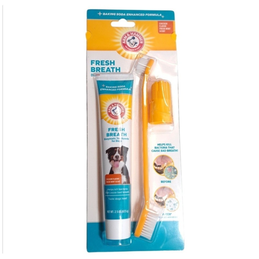 Arm & Hammer Dental Kit for Dogs Enzymatic Dog Toothpaste 2.5 Oz Chicken Flavor‎